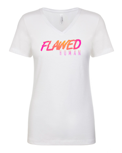 Flawed Human - Ladies V-Neck T-Shirt