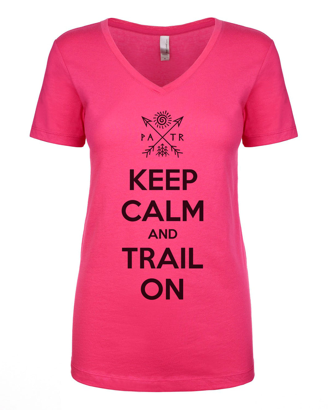 PATR - Keep Calm & Trail On w/ Petroglyph Design - Women's V-Neck T-Shirt